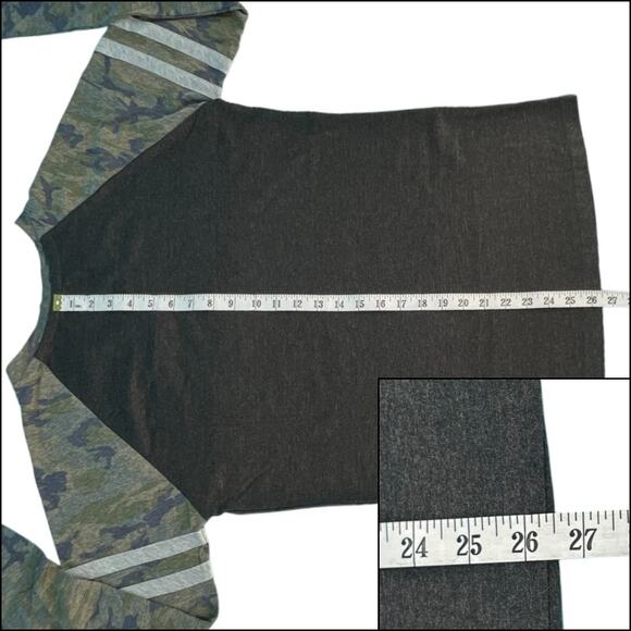 LAT Ladies Gameday Mashup Raglan Long Sleeve Tee Shirt Smoke Camo Size Large - Picture 10 of 10